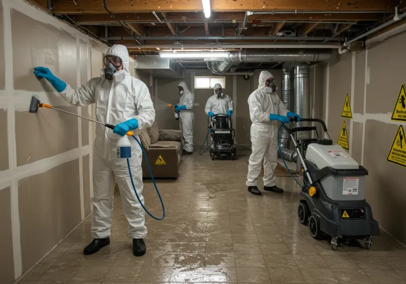 Basement Moisture Removal and Structural Drying process in Morristown, NJ